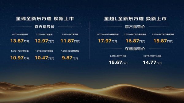 诚利和 9.87万起，中国星全新东方曜要“卷”死燃油车？